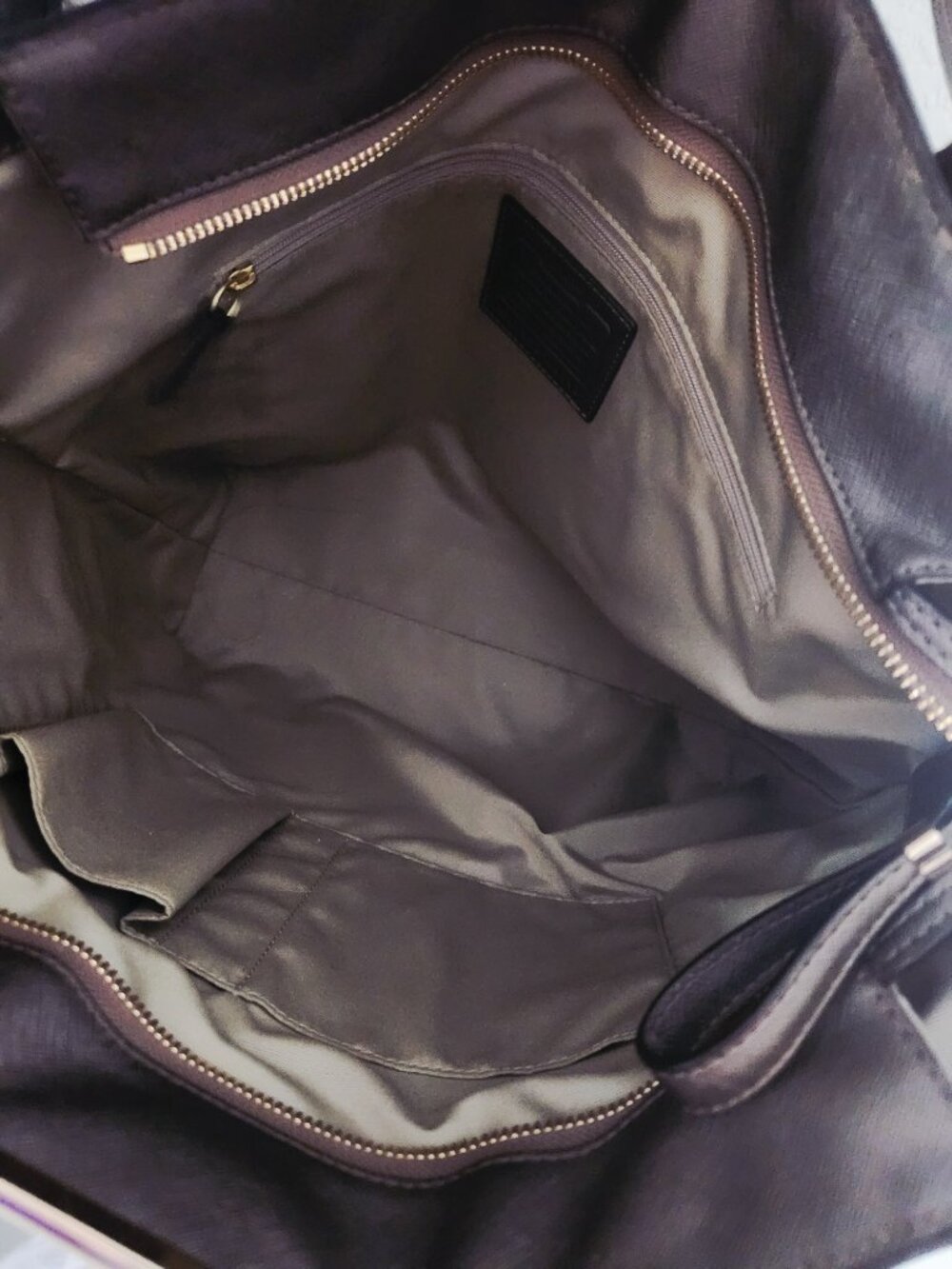 Euc Coach Madison Brown/Bronze Metallic Tote Bag Xl - Picture 15 of 15